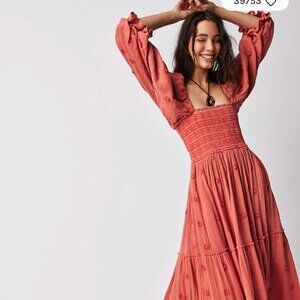 Free People Dahlia Embroidered Maxi Dress